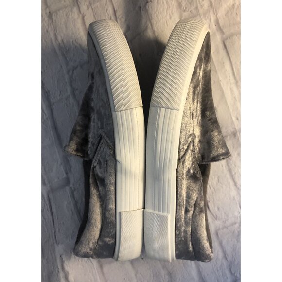 Grey Plush Velour Slip Ons Size 1 - Picture 4 of 6